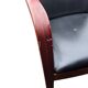 6 contemporary bridge chairs in mahogany wood and black leather