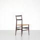 "Superleggera" chair in wood, created by Gio Ponti for Cassina, Italy.