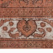 Overdyed handmade persian rust brown wool area rug - 241x342cm