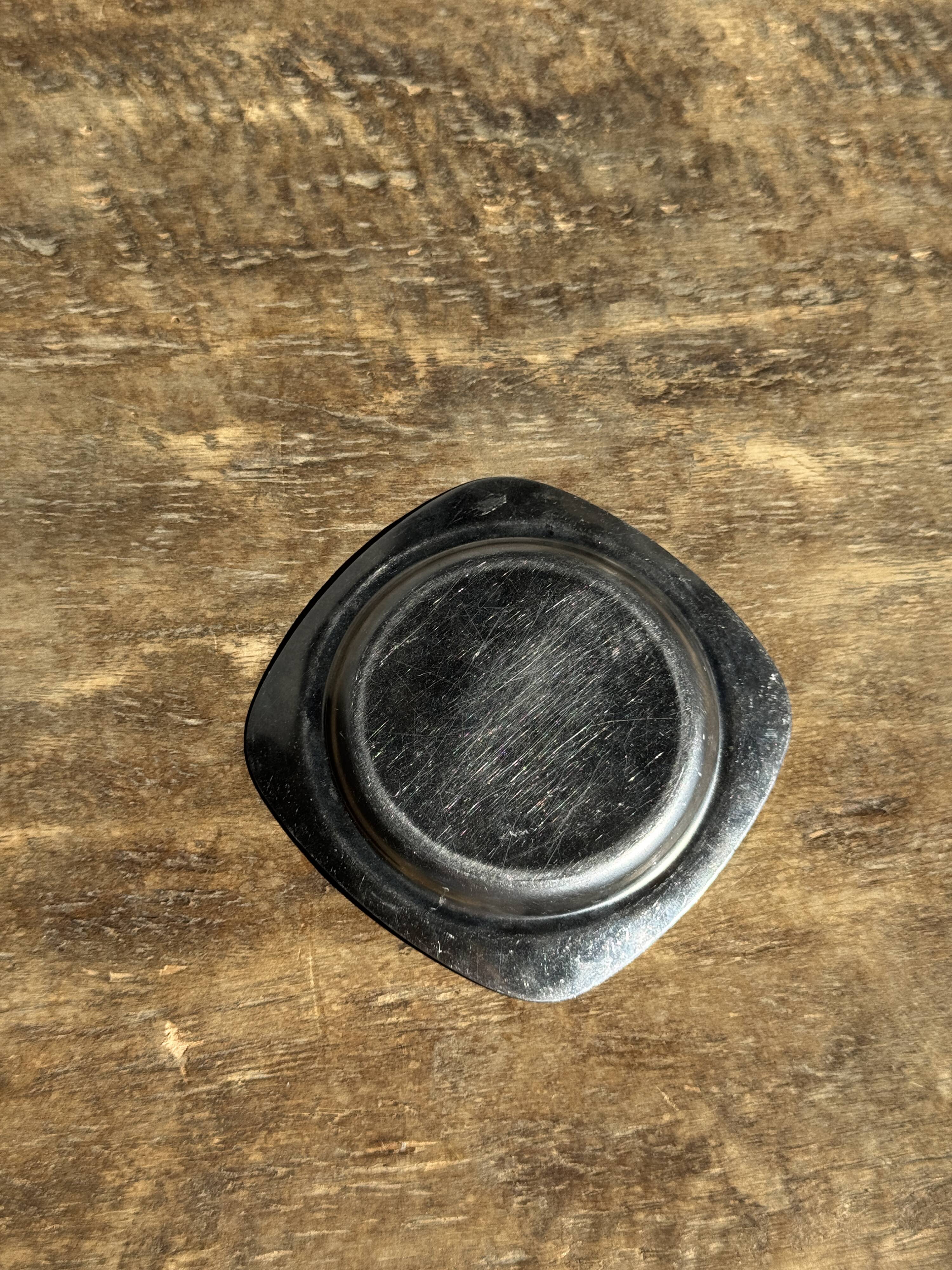 Vintage silver-plated metal round mini bowl D 11.5