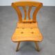 Vintage Czech folk farmhouse chair in solid wood, from the 1940s-1950s.