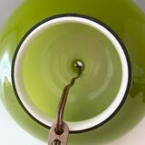 Vintage lamp, green opal glass hanging lamp, mid century interior, scandinavian design, 60's 70's