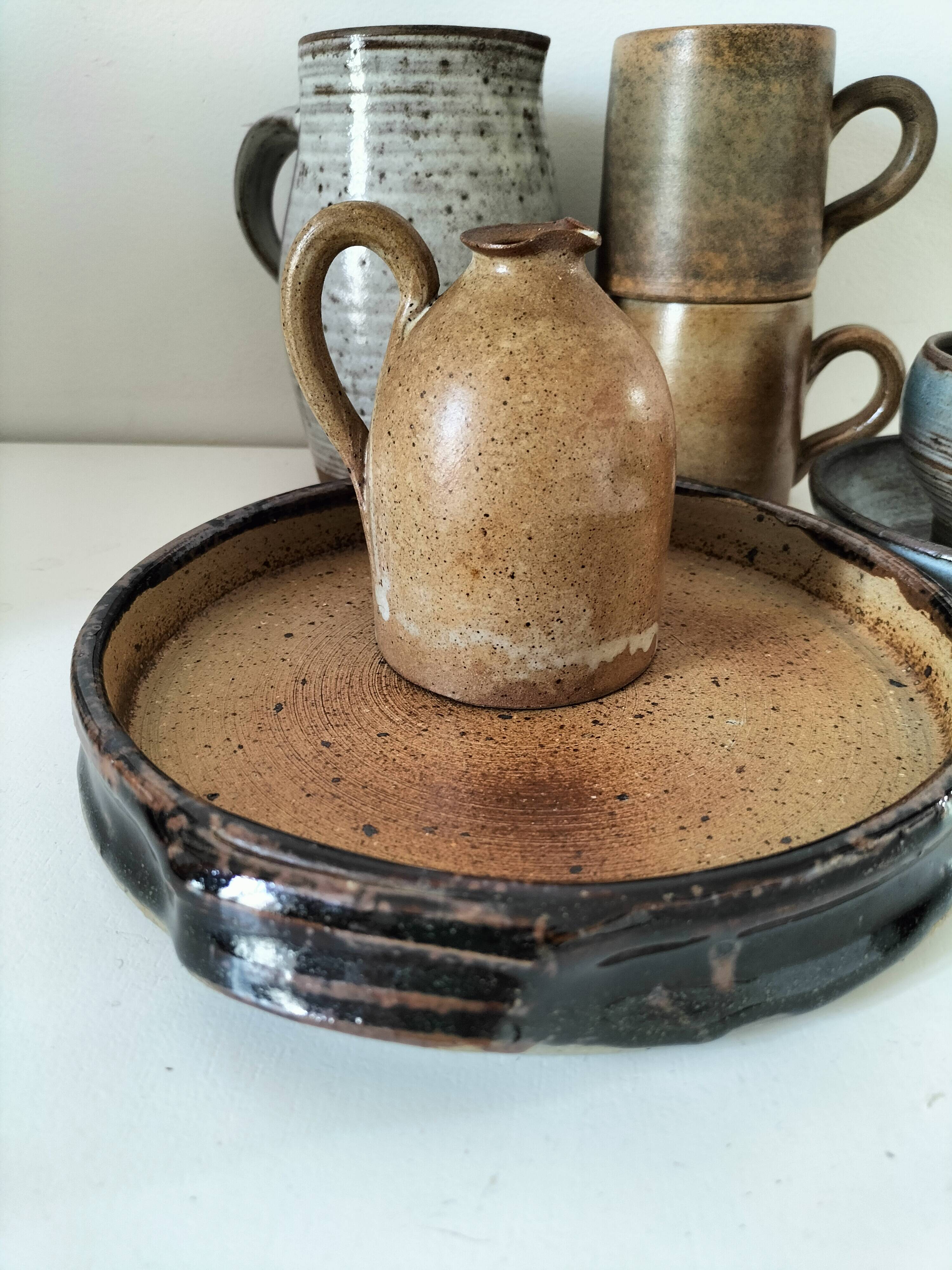 Stoneware service Puisaye – breakfast set - 7 pieces