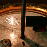 Bronze and diamond glass ceiling light.