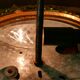 Bronze and diamond glass ceiling light.