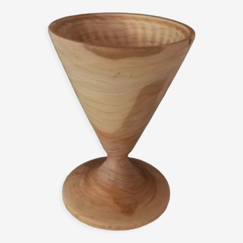 Turned wood egg cup
