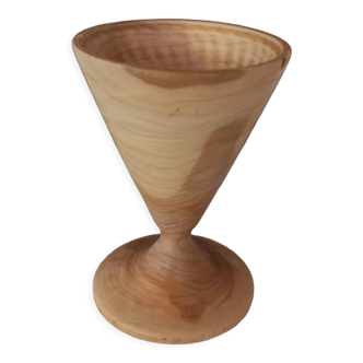 Turned wood egg cup