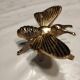 paperweight - decoration to place - bee insect in gold metal