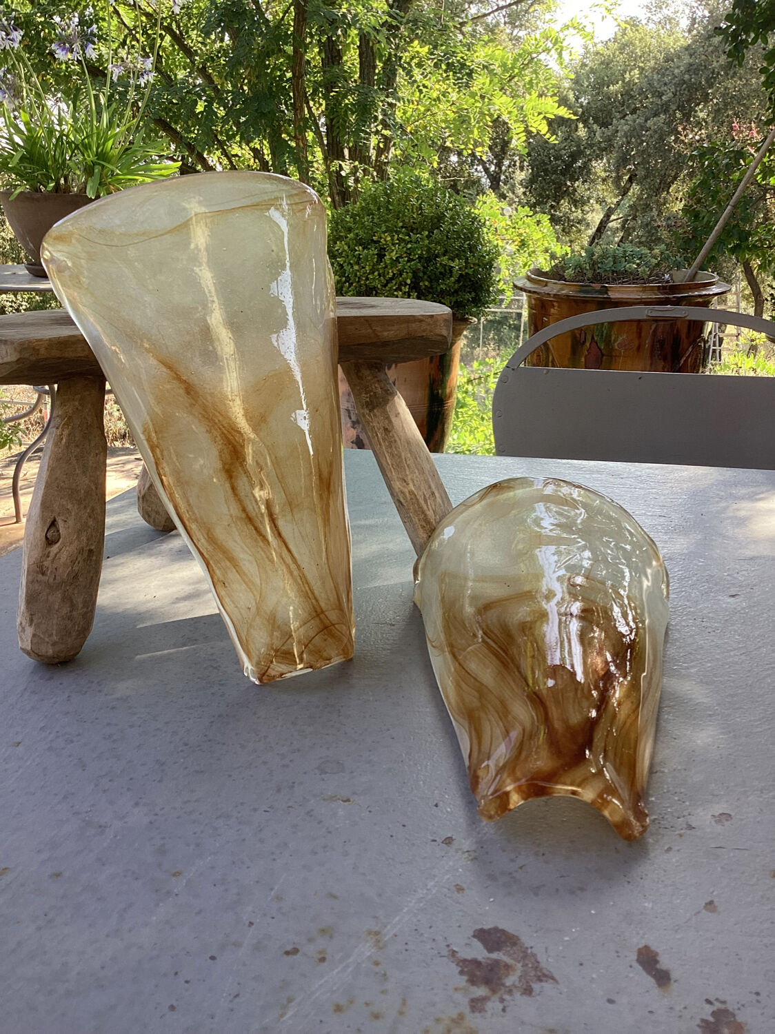 2 appliques verre soufflé Murano