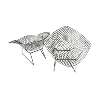 Paire de Diamond Chairs par Harry Bertoia