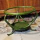 Table basse rotin plateau de verre