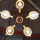 Mid Century Czech Wood Glass Chandelier, 1970s Restored