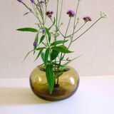 Blown glass ball vase by Claude Morin, Dieulefit France 1979