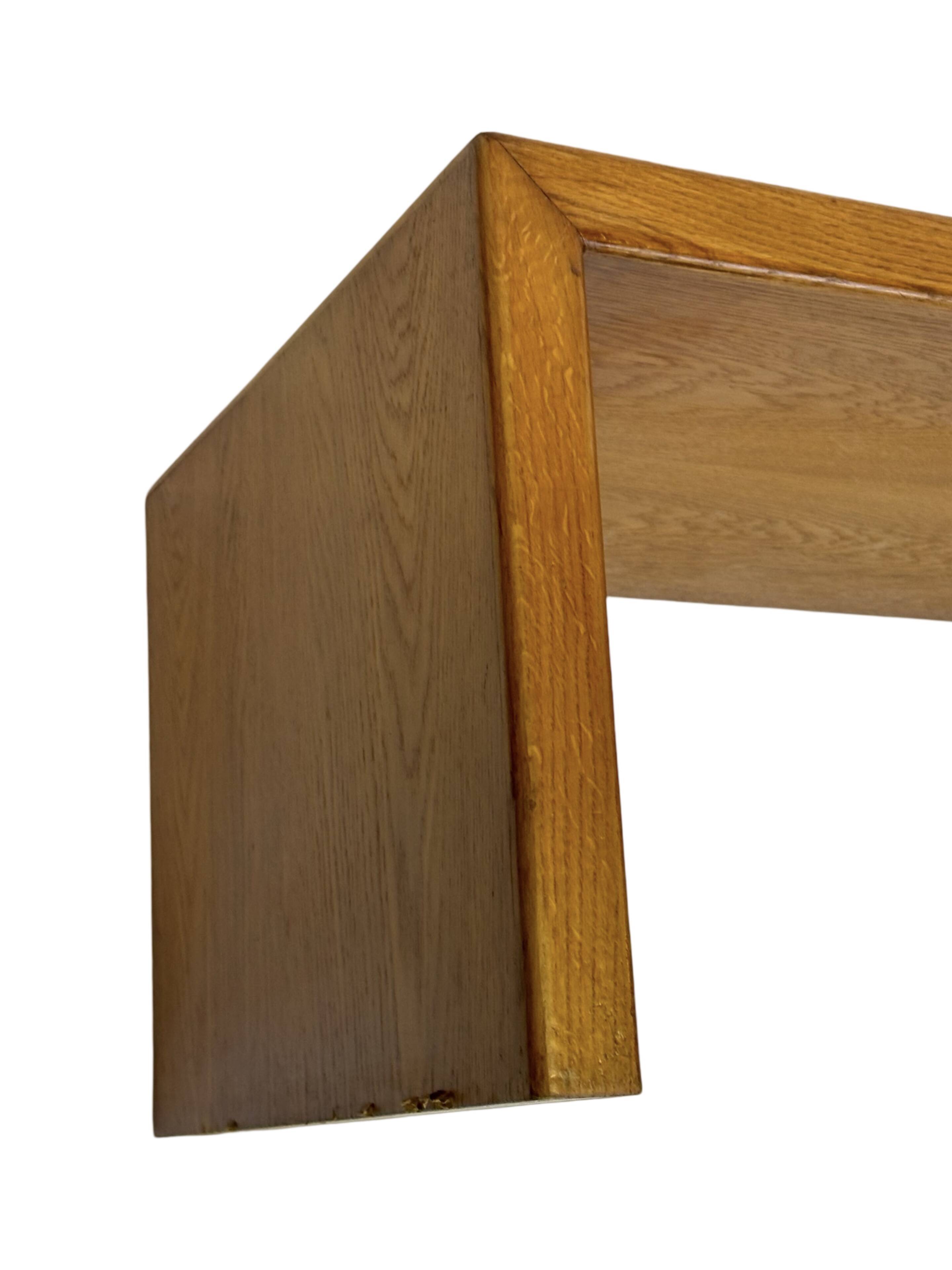 Minimalist vintage teak wood small solid bench