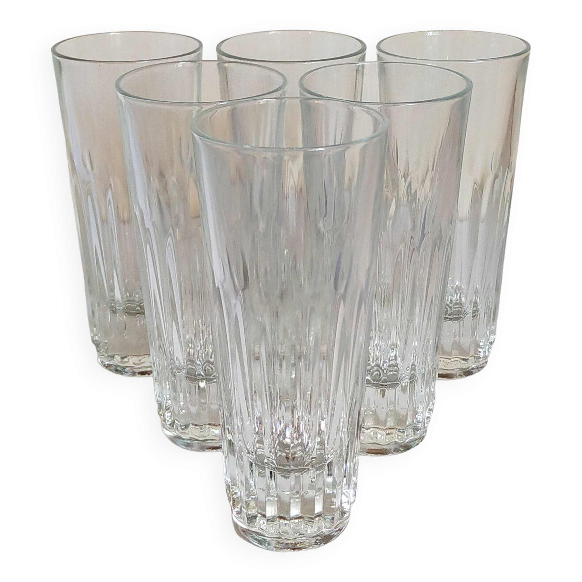 Six verres à anisette de bistrot vintages