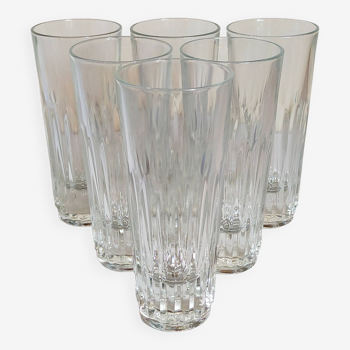 Six verres à anisette de bistrot vintages