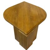 Table basse vintage en forme de larme wabi sabi brutaliste en chêne massif