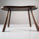 Rustic hand-carved wooden bench with organic shape, 1940s