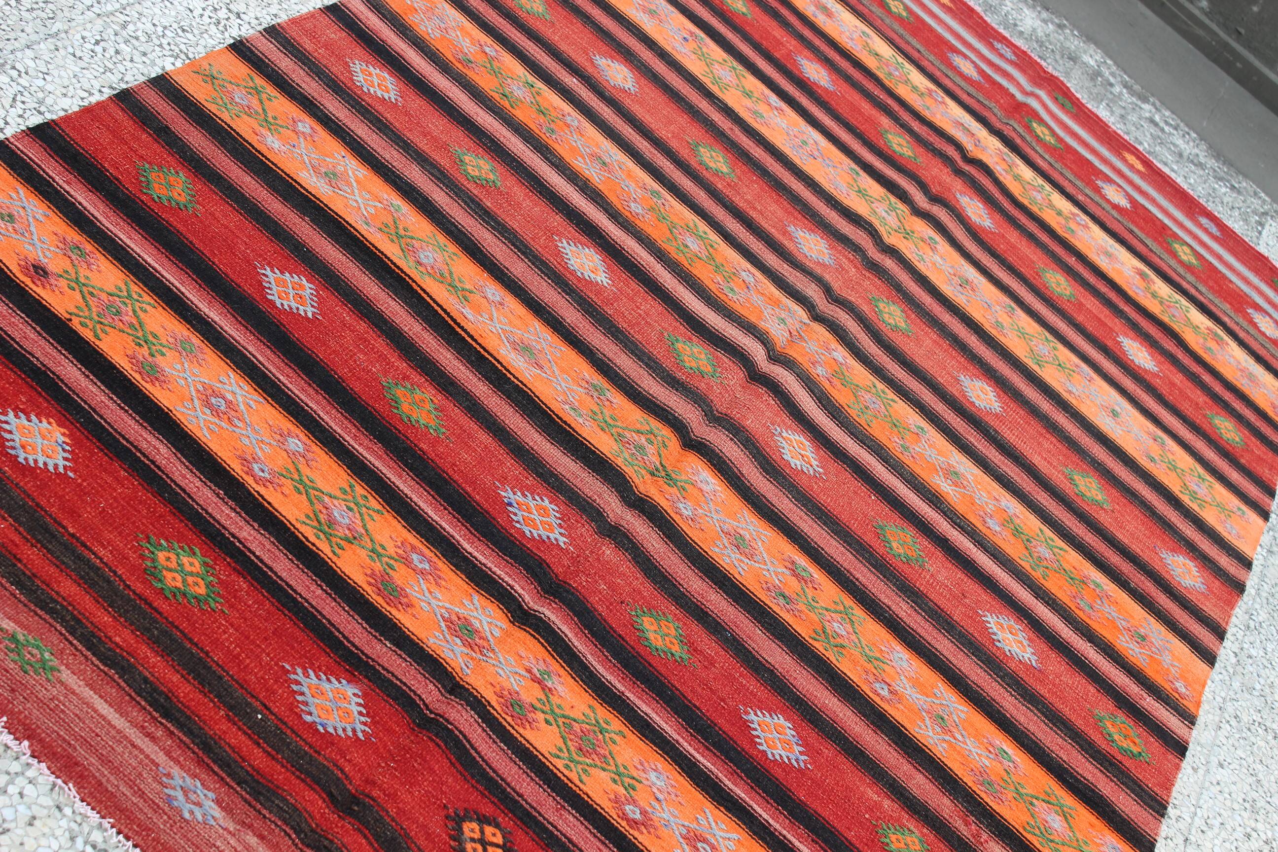 Turkish kilim rug,361x182 cm,n-182.