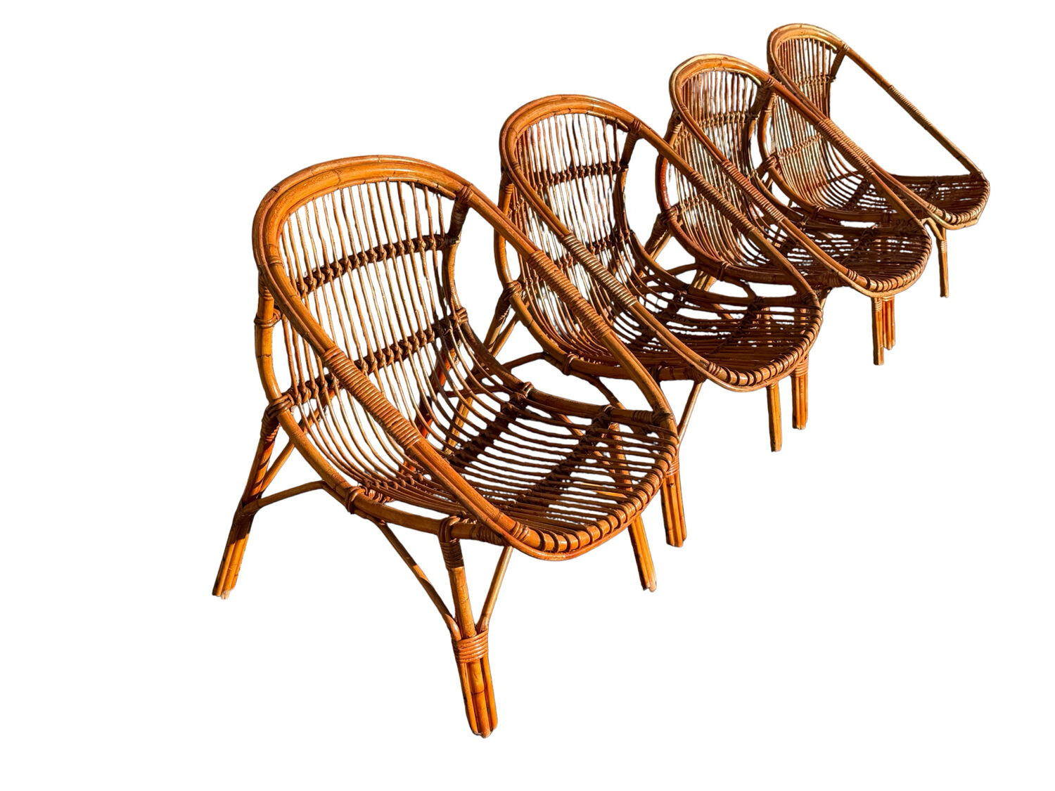 1960s Rattan Armchairs from France