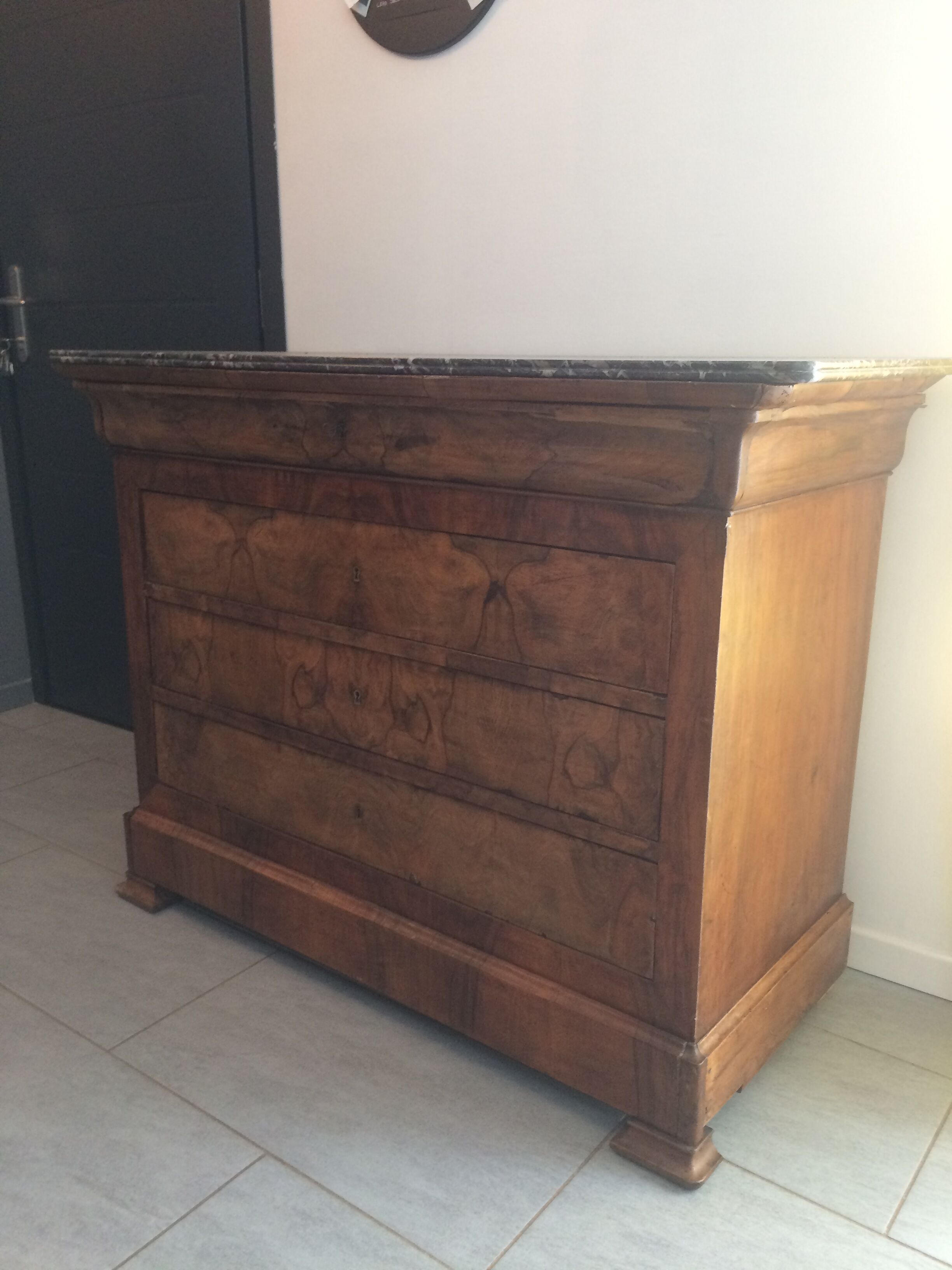 Empire dresser with marble top