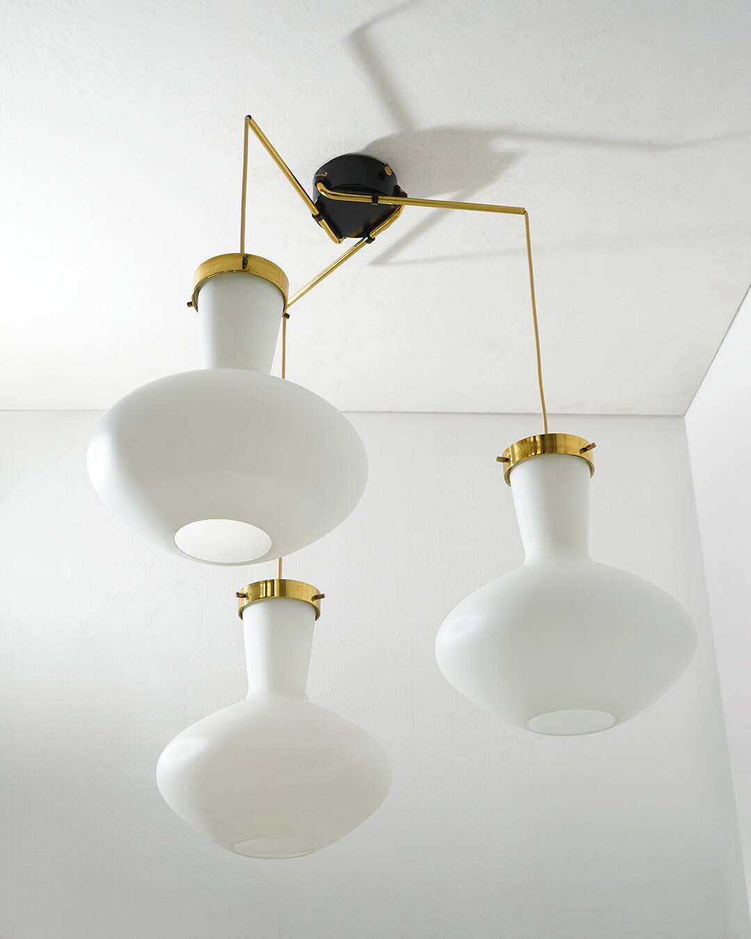 Stilnovo Three-Light Pendant, 1950s
