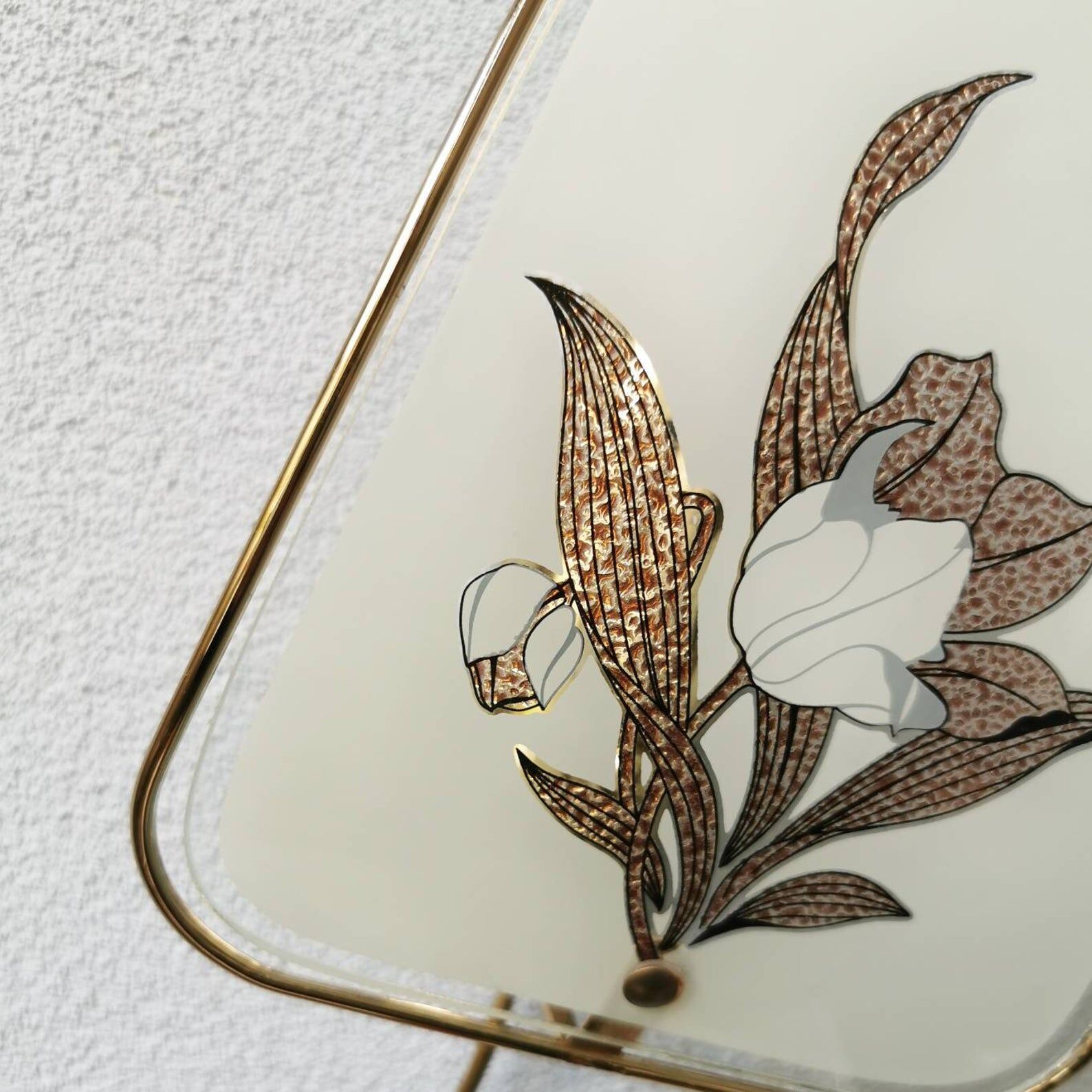 Vintage applique with 1980 glass lampshade