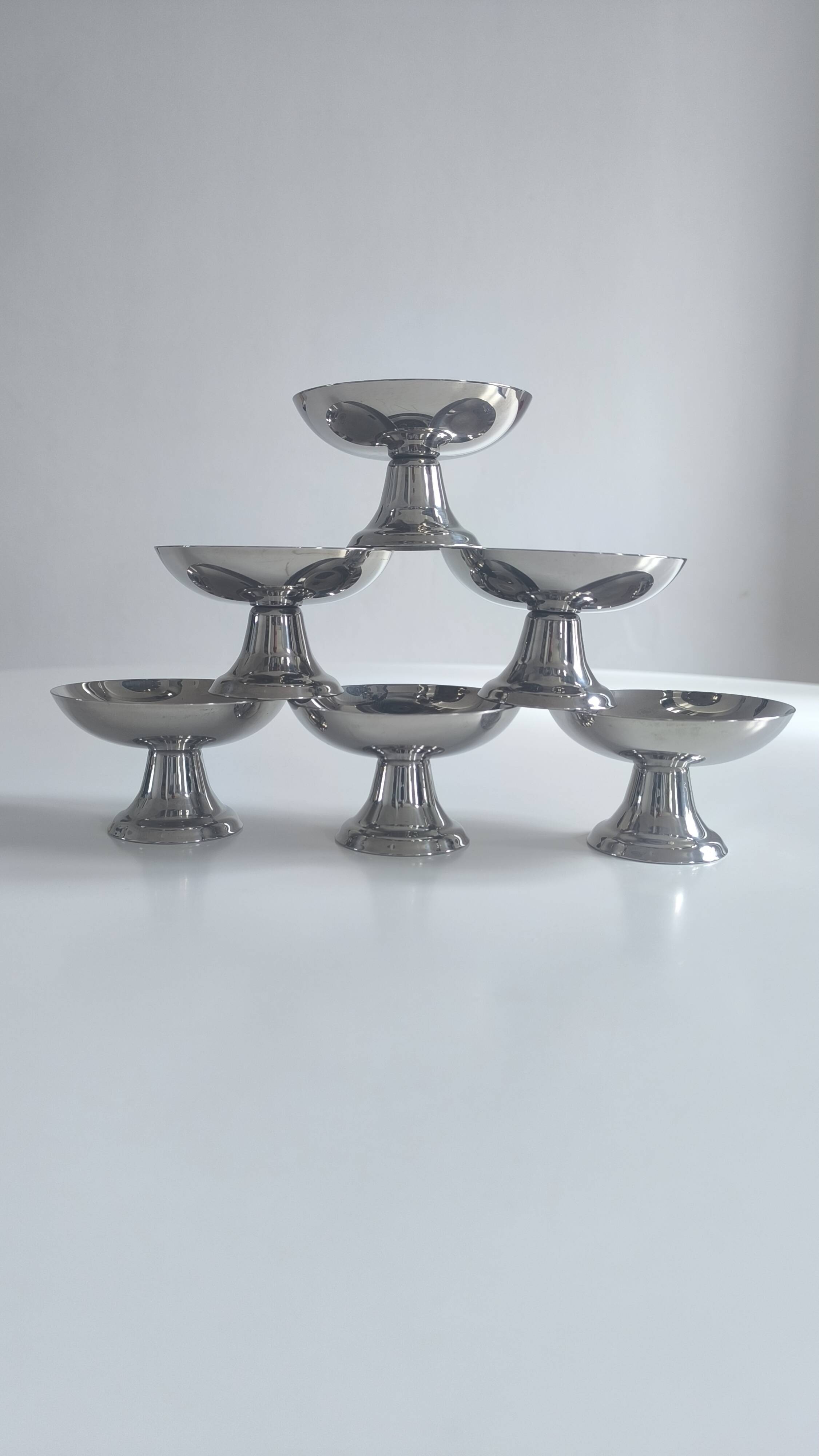 Set de 6 coupes à glace en inox 18/10