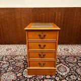 Classic English Chest of Drawers with leather inlay