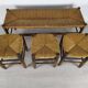 Tabourets et banquette paillé