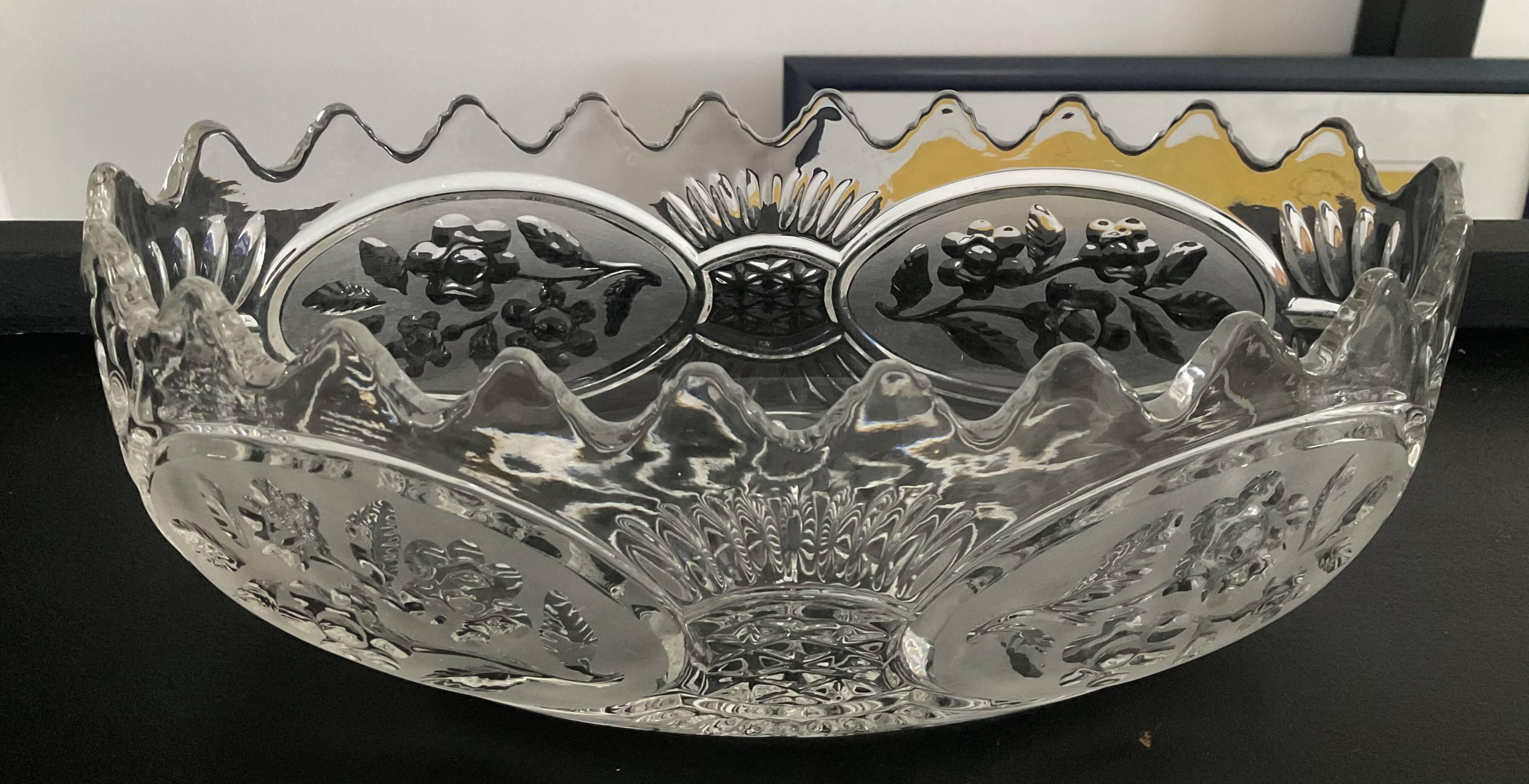 70s moulded glass fruit bowl