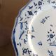 Old Moustiers faience plate blue and white with blue ibis decoration.