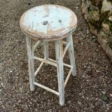 High stool in recycled style wood