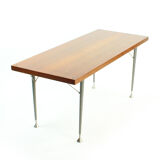 Coffee table in mahagony and metal, Czechoslovakia 1970