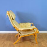 Mid Century Retro Danish Cream Leather Lounge Armchair (2 available) 1970s