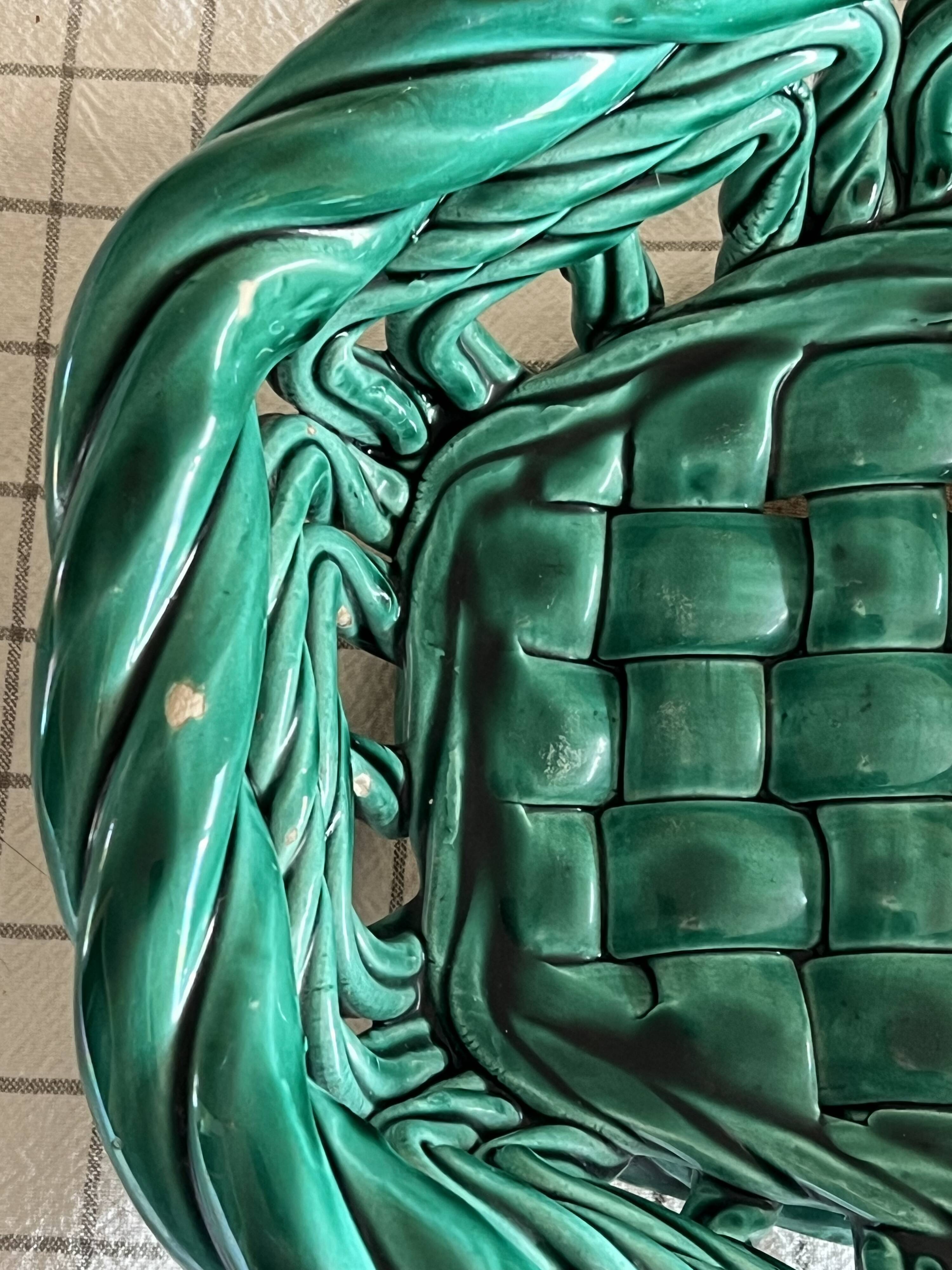 Vallauris Green Glazed Ceramic Bowl