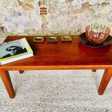 Table basse vintage de ferme en chêne, circa 1950