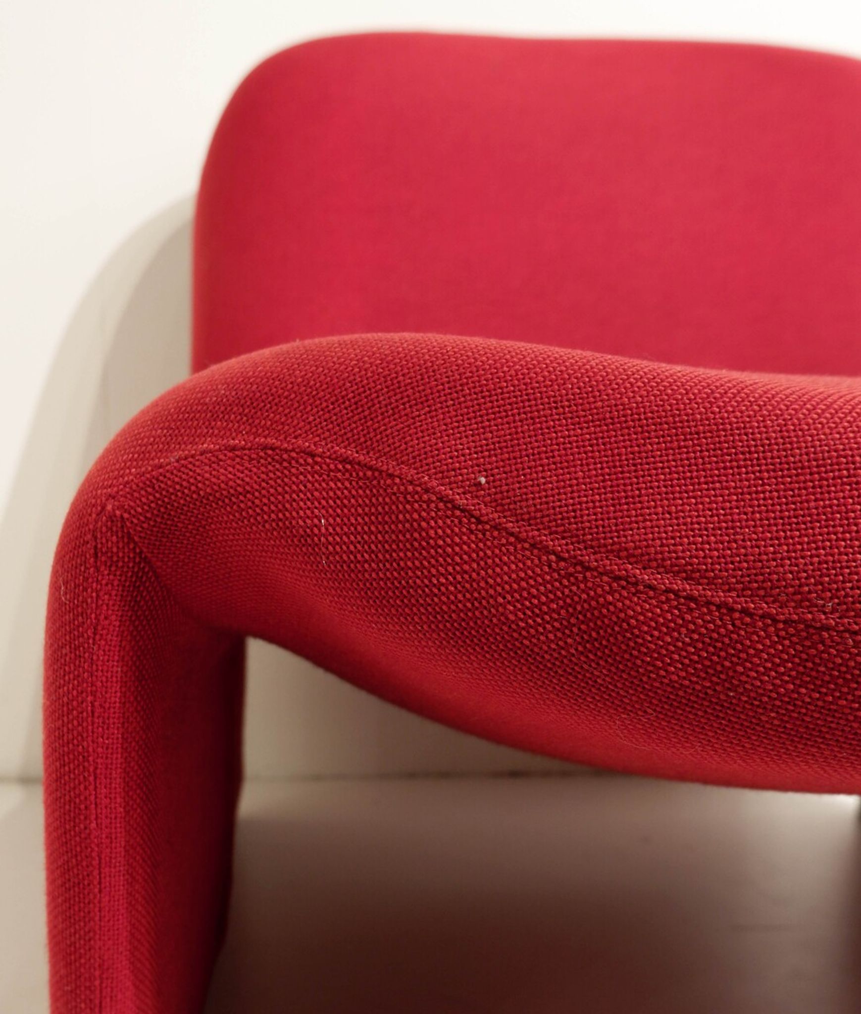 Red Alky armchair by Giancarlo Piretti to Castelli Italy 70s