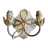 Brass wall lamp and mirror