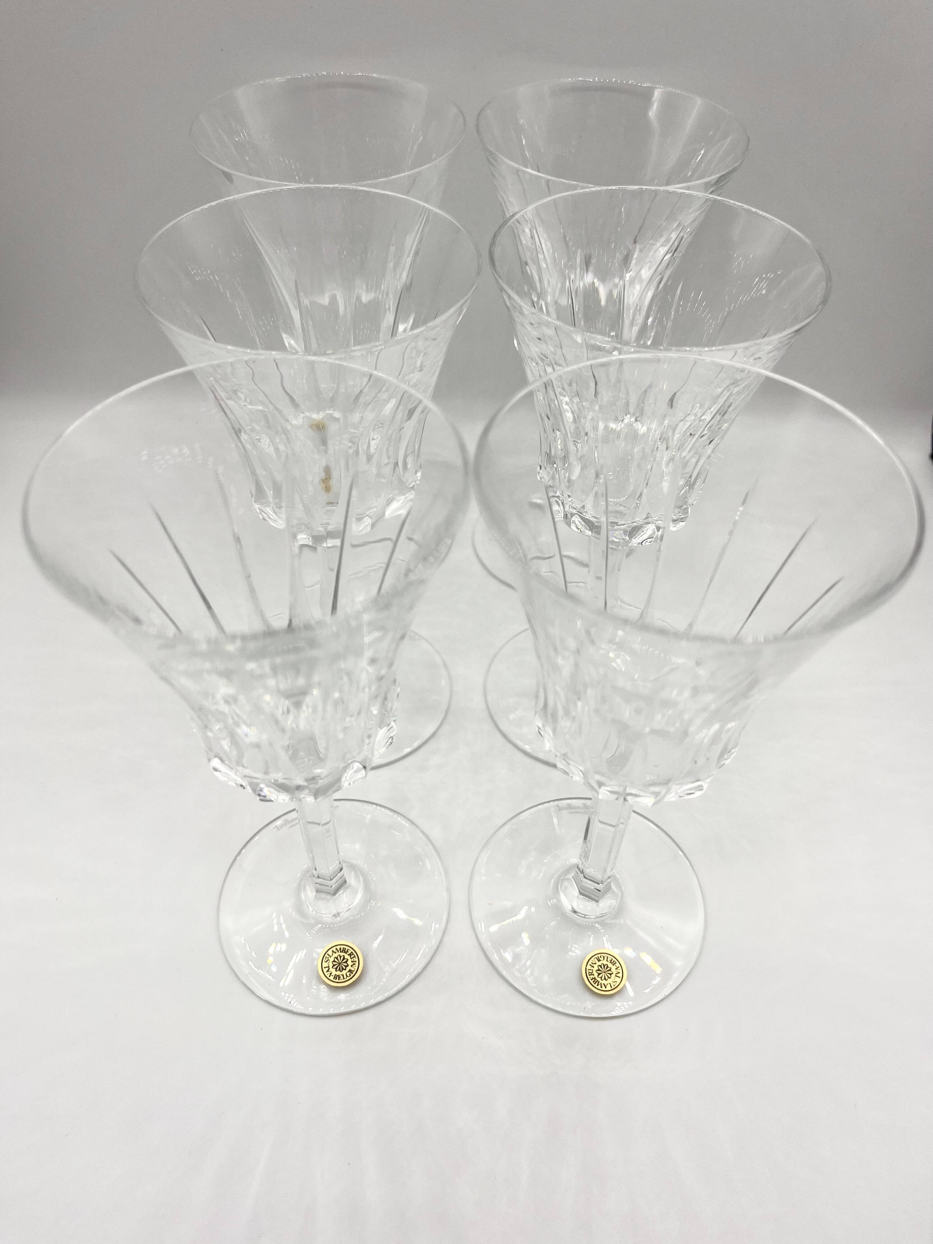 6 wine glasses Val Saint Lambert
