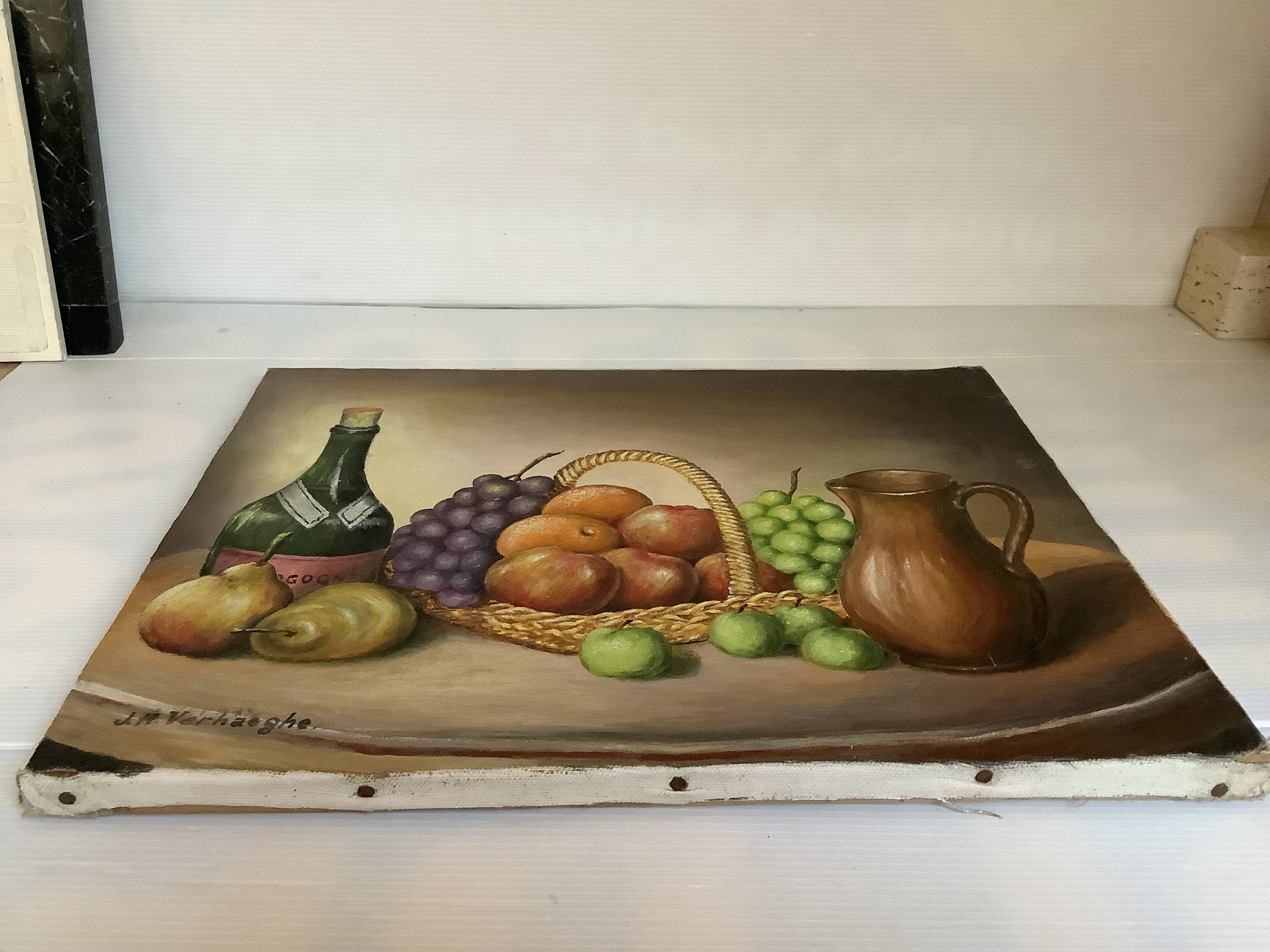 Still life painting in oil on canvas, signed.