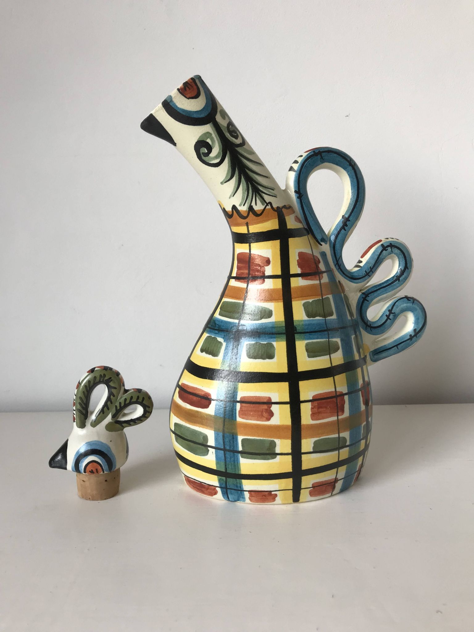 Zoomorphic ceramic bottle, Kéraluc, Georges Allier, 1950s