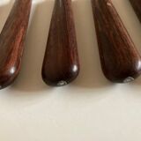 Set of 9 knives with mid century rosewood handle