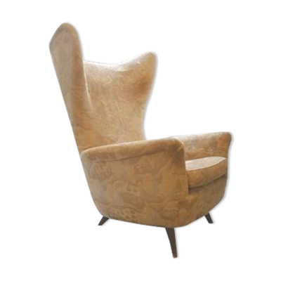 Fauteuil a oreilles ''wingback chair'' Bergere 1950 organique