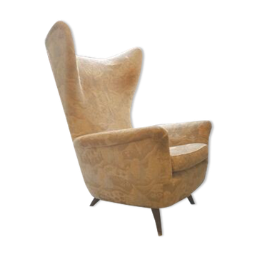 Fauteuil a oreilles "wingback chair" Bergere 1950 organique