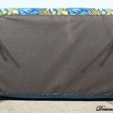 2-Seater Bench in Azure Blue Fabric – 1940s