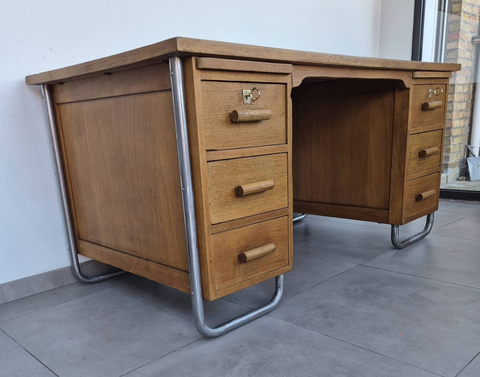 Old vintage industrial desk