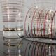 Set of 7 vintage glasses with gold and red edges from the 50s/60s