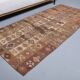 Vintage Turkish Hand-Knotted Wool Cotton Brown Runner 94x203