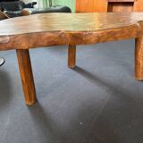 Table basse brutaliste  en orme